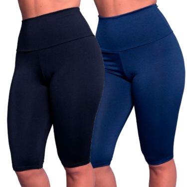 Imagem de KIT 2 Bermudão Suplex Liso Serra e Mar Roupa para Academia Treino Moda Fitness Feminina-Feminino