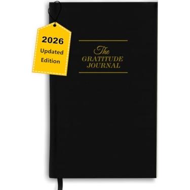 Imagem de The Original Gratitude Journal com instruções inspiradoras e citações para mindfulness, reflexão e crescimento pessoal - Diário diário de bem-estar para homens e mulheres - capa preta de linho luxuosa