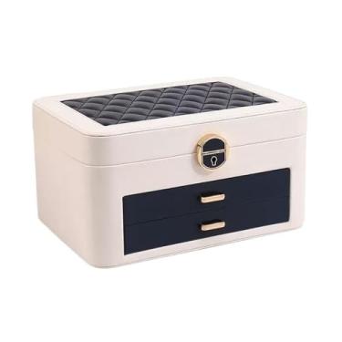 Imagem de Caixa organizadora de joias compacta - Armazenamento elegante para colares, anéis, pulseiras, brincos e relógios - Solução elegante e funcional para espaços pequenos - Tamanho A-Pequeno