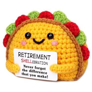 Imagem de Mini Retirement Gifts for Woman Men Happy Retirement Handmade Crochet Taco for Coworker Boss Mentors Leader Teachers Nurse Friends Retired Farewell Going Away Goodbye Thank You Office Gifts Ideas