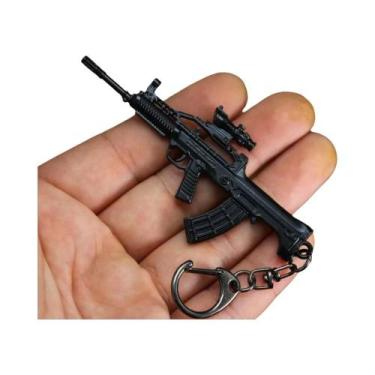 Imagem de Pingente De Chaveiro De Metal De 9cm Modelo De Arma Joia Suporte Para 