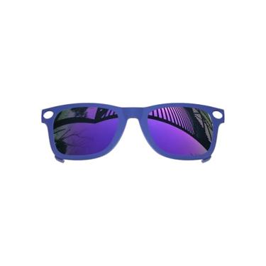 Imagem de MYCOURAG Lentes polarizadas com proteção UV para óculos de sol Ray-Ban Meta Wayfarer RW4006/RW4012 (50-22) – Armação azul fosco – Revestido espelhado orquídea roxo não polarizado