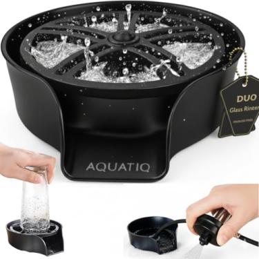 Imagem de AquaDuo enxágue de vidro e pulverizador de pia de cozinha, lavador de copo de aço inoxidável, limpador de copo, lavador de garrafas, limpador de vidro, acessório de pia de bar, pulverizador de puxar