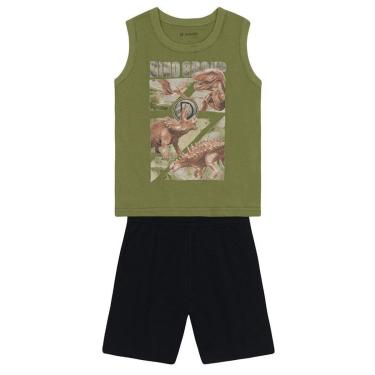 Imagem de Conjunto infantil menino dino metalizado Brandili-Masculino