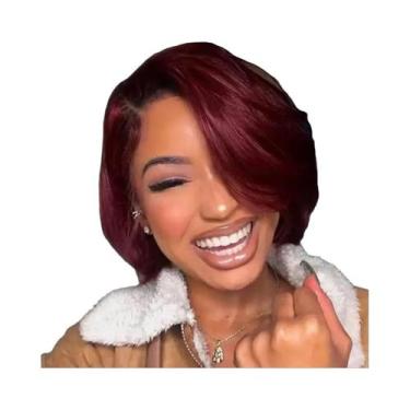 Imagem de Peruca Curta Estilo Pixie 13x4 Com Renda Frontal, Cabelo Humano Pré-De