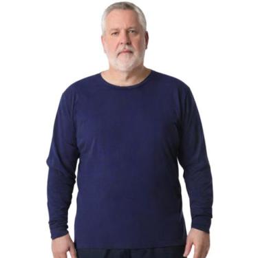Imagem de Camisa Uv +50 Manga Longa Plus Size - Genérico, Azul marinho, G1