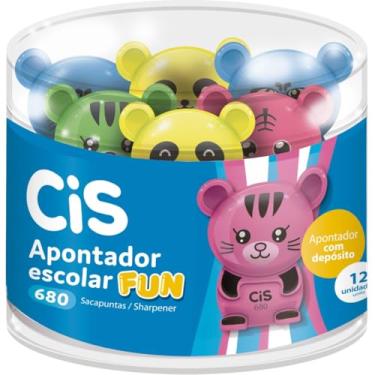 Imagem de Apontador Escolar com Depósito, CIS, 52.3100, Sortidas, pacote de 12