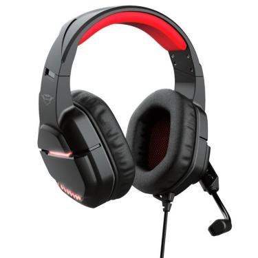 Imagem de Headset Gamer Trust GXT 448 Nixxo, LED, Estéreo, Drivers 50mm, USB e P3, Preto e Vermelho - 24030-Unissex