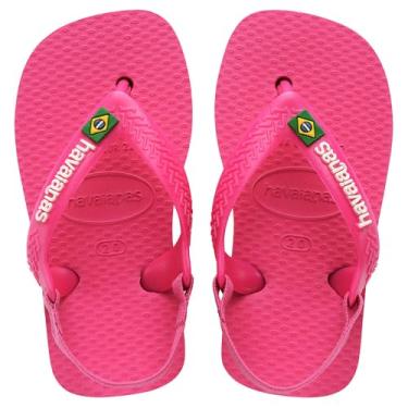 Imagem de Chinelo Havaianas New Baby Brasil Logo Rosa Flux 22