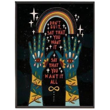 Imagem de Quadro Decorativo Místico Dont Quit 45X34Cm - Madeira Preta