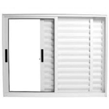 Imagem de Janela Veneziana 3 Folhas Alumínio Branco 1.00 x 1.00 Linha 25 - DC