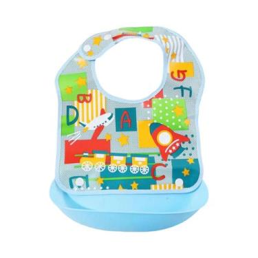 Imagem de Babador Impermeável Para Bebê Com Bolso 3D Removível Para Alimentos, B