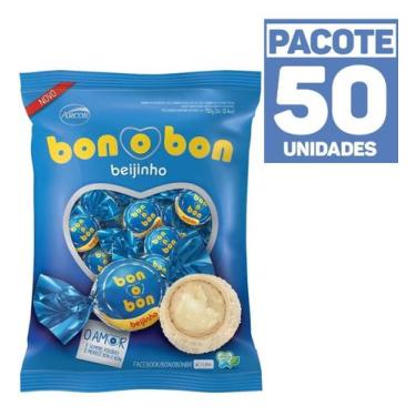 Imagem de Bombom Bon O Bon Arcor Recheio Beijinho 750g Pacote 50un
