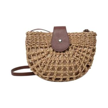 Imagem de Bolsa Transversal De Palha Feminina Para O Verão, Feita À Mão, Em Ratt