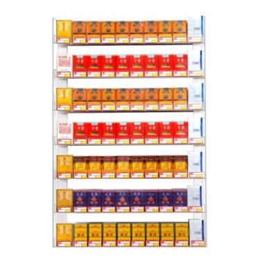 Imagem de Rack de exibição de cigarro de acrílico montado na parede, suporte de armazenamento de varejo para supermercados e lojas de conveniência, caixa de exibição de bancada retangular (tamanho: 61,5 x 8)