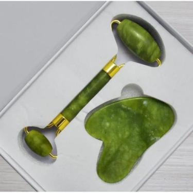 Imagem de kit Rolos Massageador Pedra De Jade Massagem Facial Anti Rugas - ROLO 