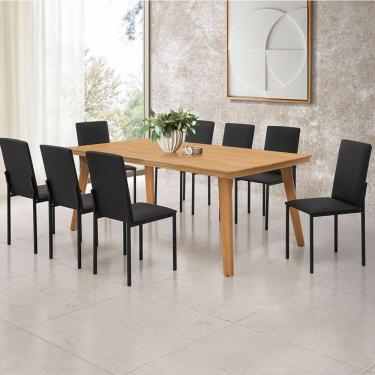 Imagem de Mesa De Jantar Millena 180cm Em Madeira Maciça Estilo Contemporâneo Imbuia