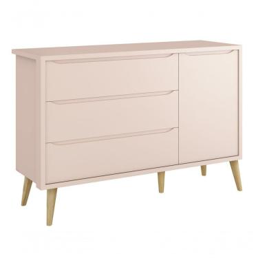 Imagem de Cômoda Sapateira Théo New Rosa Fosco Com Natural - Moveisaqui