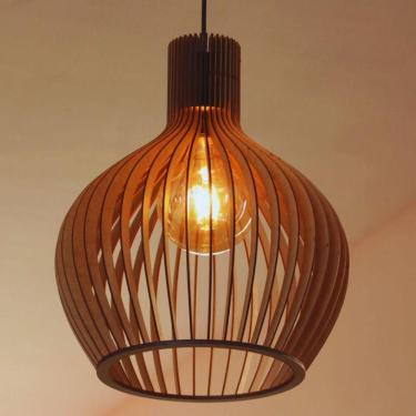 Imagem de Luminária Teto Tipo Pendente Em Mdf Vegas Completa Mdf Cru