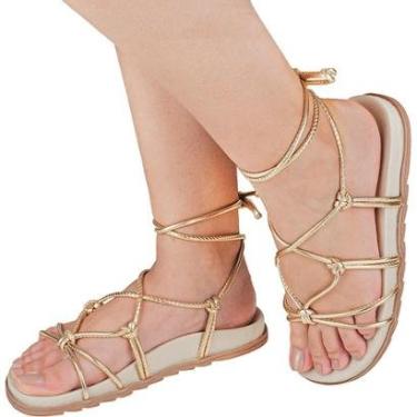 Imagem de Sandalia Papete Flatform Feminino Tiras De Amarrar Slide-Feminino