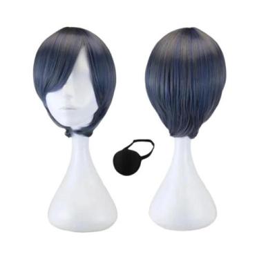 Imagem de Peruca De Cosplay Black Butler Ciel Phantomhive Masculina Curta Cinza 