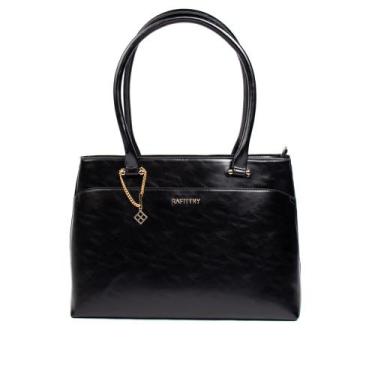 Imagem de Bolsa Feminina Rafitthy Tote Grande Estruturada Preto, Preto, Único