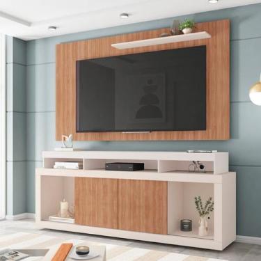 Imagem de Rack com Painel para TV Até 65 Polegadas 174cmx180cm com Ripado Esmera