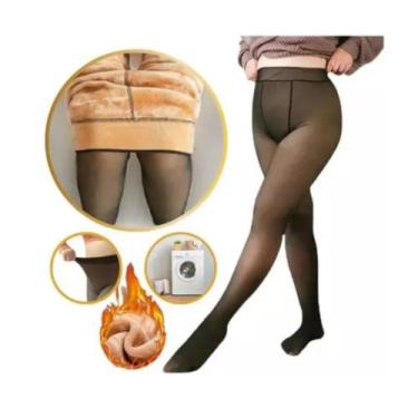 Imagem de Meia Calça Térmica Translúcida fio 80, Forro de Veludo, Pelúcia, Peluc