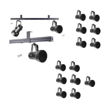 Imagem de Kit 13 Spot Trilho Perfilado Eletro calha Par20 Bulbo OL7