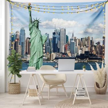Imagem de Tapeçaria pendurada na parede Estátua da Liberdade em Nova York 100x150cm