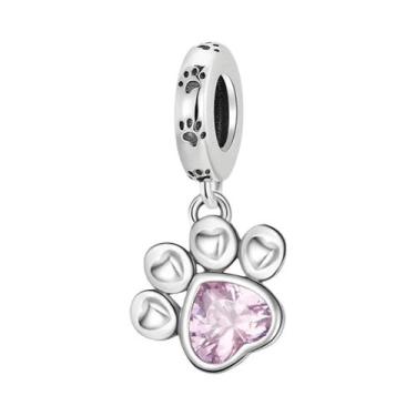 Imagem de Pingente De Salto Alto Rosa Com Formato De Bolo, Contas De Prata Ester