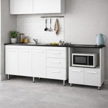 Imagem de Balcão de Pia Diana 150cm Balcão Cooktop Elisa para 5 Bocas Cozinha Co