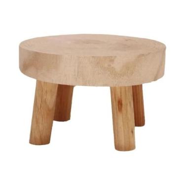 Imagem de Suporte Redondo De Madeira Maciça Para Vasos De Flores, Expositor De S