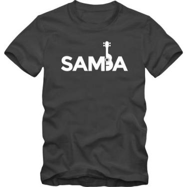 Imagem de Camiseta Masculina Estampa Samba Sambista Cavaquinho Algodão Manga Cur