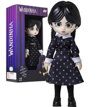Imagem de Boneca Mini Wandinha 25cm Baby Brink Vandinha Articulada