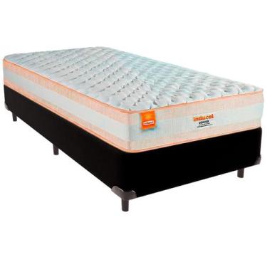 Imagem de Cama Box Solteiro e Colchão Denver Molas Ensacadas Inducol Preto