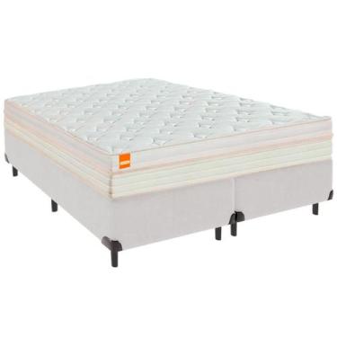 Imagem de Cama Box Queen e Colchão Tucson Molas Ensacadas Inducol Branco