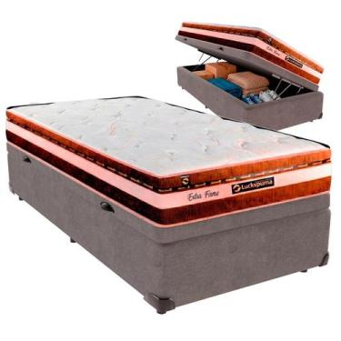 Imagem de Cama Box Baú Solteiro e Colchão Esplendor Molas Ensacadas Luckspuma Ci