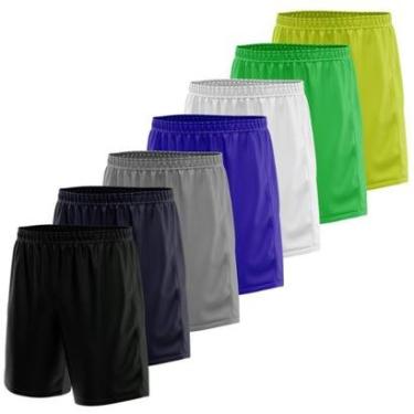 Imagem de Kit 7 Calção Short Futebol Basquete Vôlei Bermuda Dry Treino Academia-Masculino