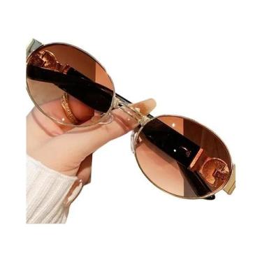 Imagem de Óculos De Sol Unissex Polarizados UV400 Com Armação Oval E Lentes Espe