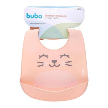 Imagem de Babador Silicone Buba Impermeável Pega Migalhas Gumy Pêssego
