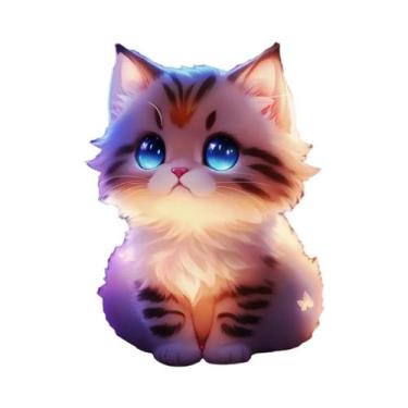 Imagem de Pôster De Arte Em Tela De Gatinho Brilhante Para Sala De Estar, Quarto