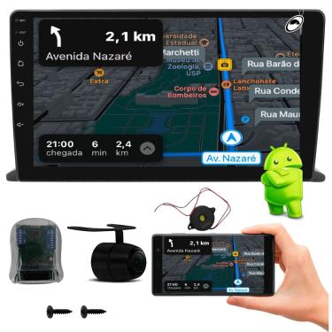 Imagem de Multimidia 9" Android Grand Siena 2012 a 2021 Android Auto Car Play + Câmera Ré + Interface Comando de Volante