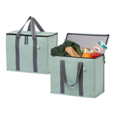 Imagem de Bolsa Térmica VENO Pack de 2 Bolsas Isotérmicas para Compras Verde Cla