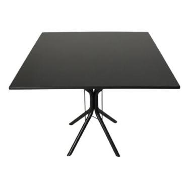 Imagem de Mesa Jantar 70cm Quadrada Base Ana Metálica Escrivaninha Sala Estar Co