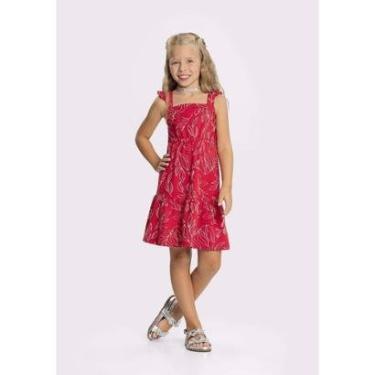 Imagem de Vestido Infantil Com Babados Em Malha Estampada De Algodão-Feminino