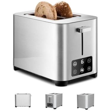 Imagem de Torradeira 2 Fatias com Display LED e 6 Níveis de Tostagem, 850W, Goodscious, Prata