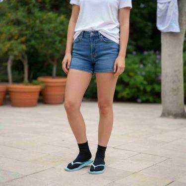 Imagem de kit 2 Meias Dedinhos Algodão Usar Com Chinelo Nude/Preto - Selene Indu