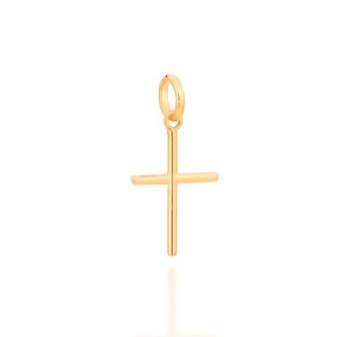 Imagem de Pingente Formato Cruz Lisa Rommanel 540001 Cor:Dourado, Dourado