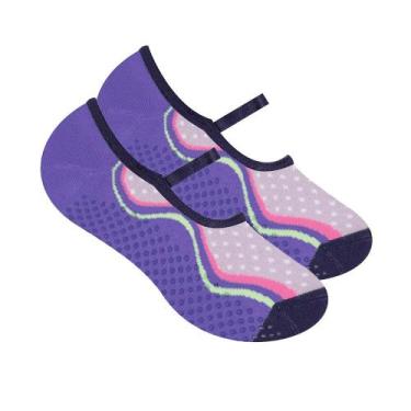 Imagem de Meia Feminina Selene Sapatilha Pilates Roxa - 785000, Violeta, 34/39